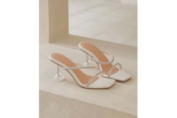 White jewel heel