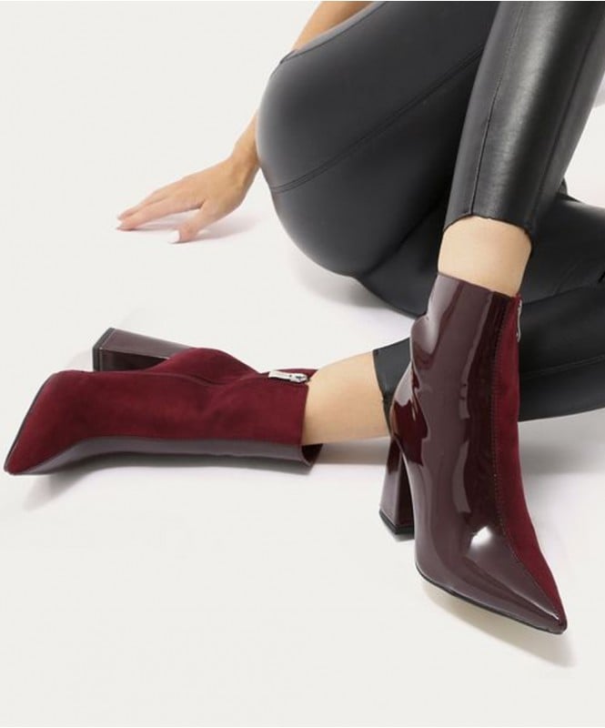 Pretty wine ankle boots