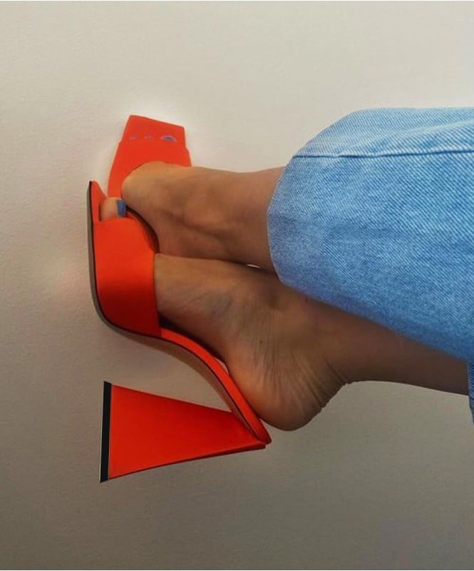 Trendy orange heels
