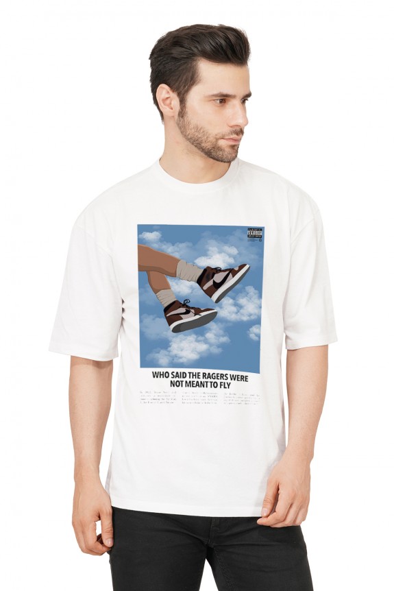  Premium Cotton White Graphic  Oversize  T-shirt  