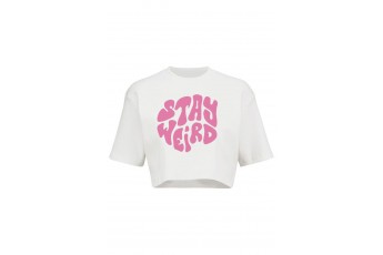 Typo stay weird graphic tee