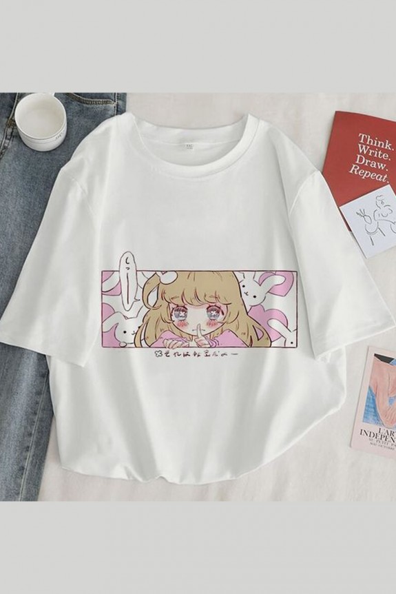 Cute cartoon japanese oversized t-shirt