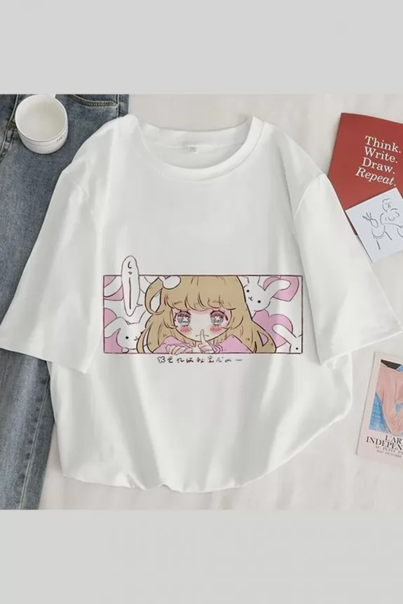Cute cartoon japanese oversized t-shirt