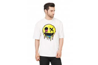 Dripping Smiley Graphic white T-shirt