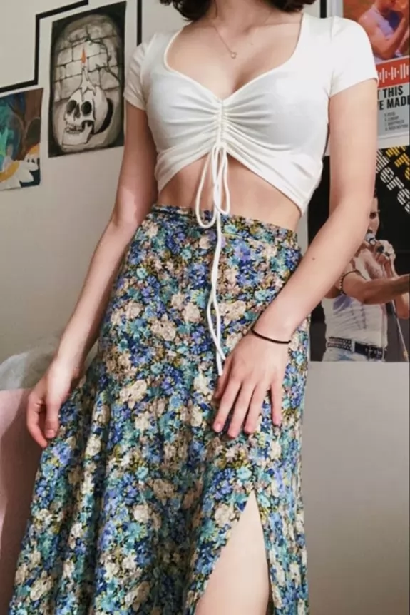 Floral skirt clearance with slit