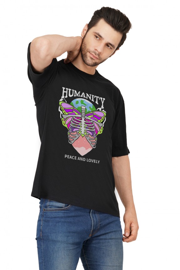 HUMANITY Graphic Black oversize T-shirt