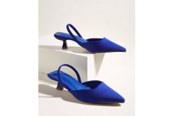 Royal blue suede heels
