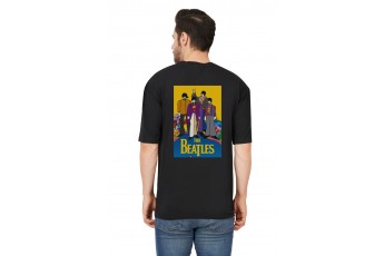 Premium Cotton Black Beatles Graphic Oversize T-shirt 