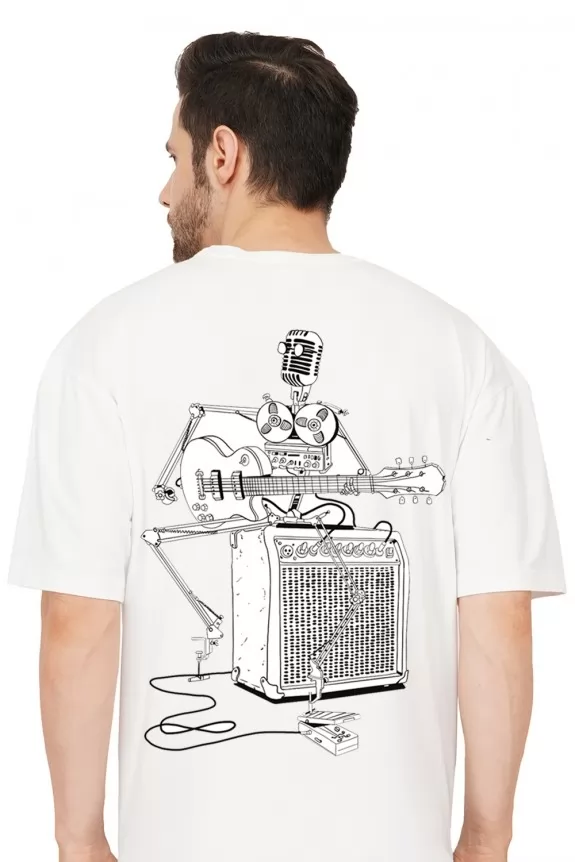 BBC White  Oversize Graphic  T-shirt  