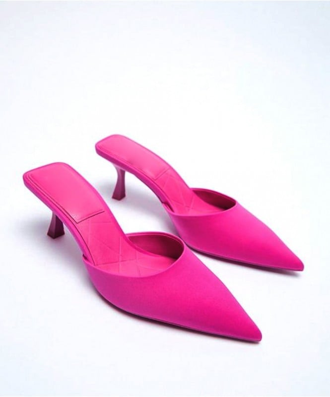 Hot pink pointed heel