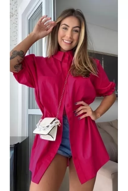 Pink Cotton Half sleeve shirt 
