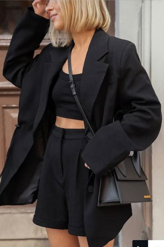 3 piece blazer shorts set