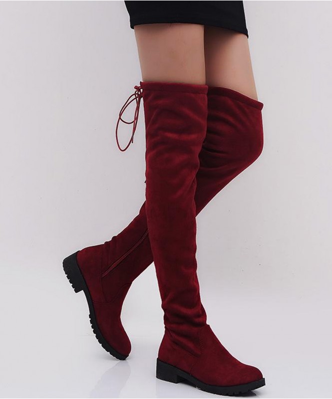 Over the knee suede boots flat new arrivals