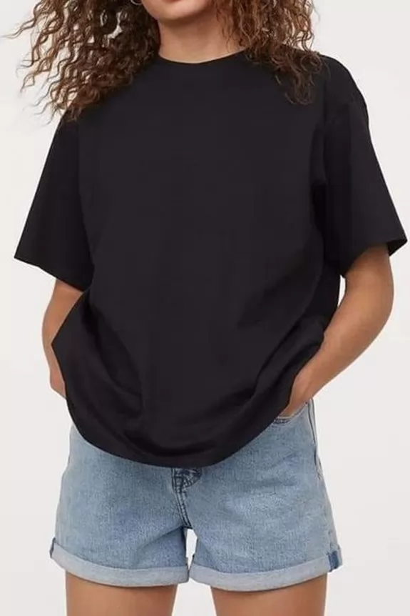 Solid black oversized tshirt