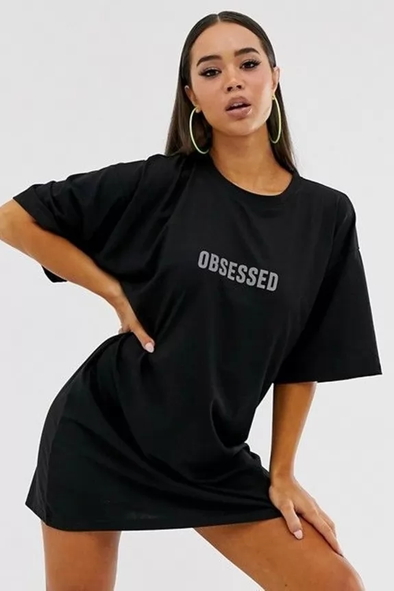 Obsessed black oversized tshirt