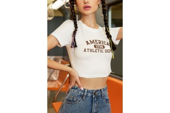 America white crop tshirt