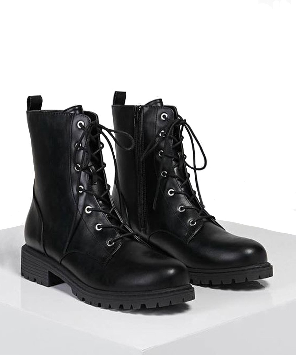 Black low calf boot - Street Style Store