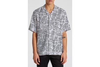 tropical motif rayon shirt 