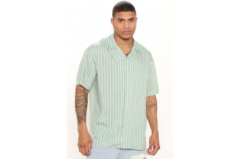 Vertical Striped Rayon Shirt
