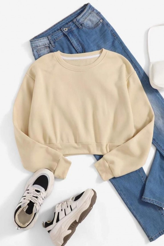 Solid Autumn Blonde crop sweatshirt