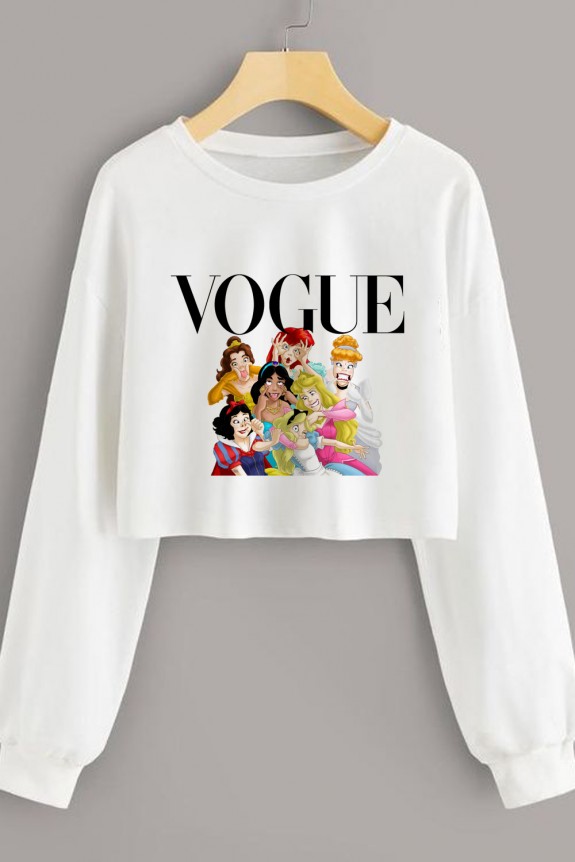 Vogue white crop sweatshirt