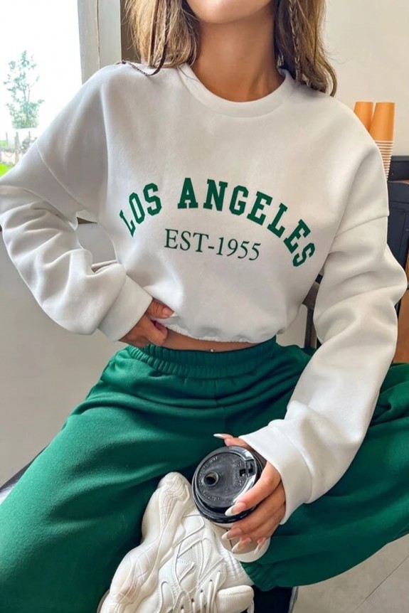 Los Angeles white crop sweatshirt