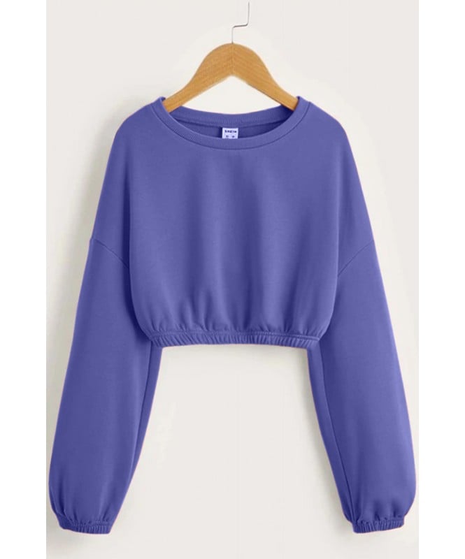 Very peri elastic crop sweatshirt