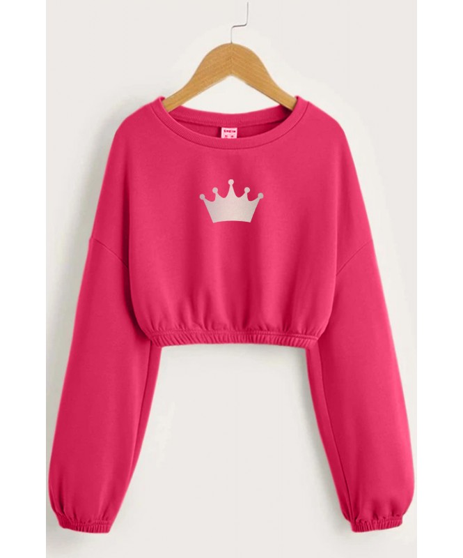 Metallic crown crop sweatshirt
