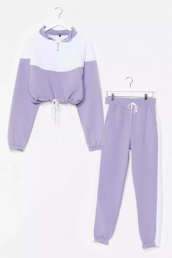 Set of 2 - Lavender White Sweatshirt With Joggers