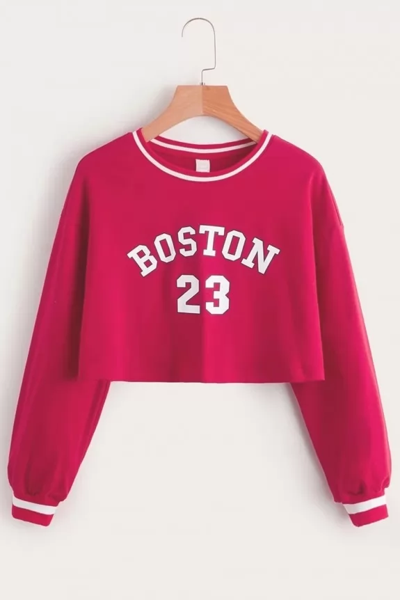 Boston raspberry crop sweatshirt