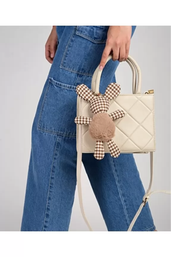 Off white Quilted teddy detail bag