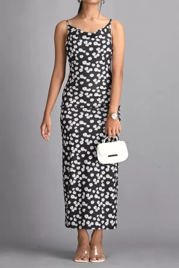Daisy Floral Printed Fitting Dress