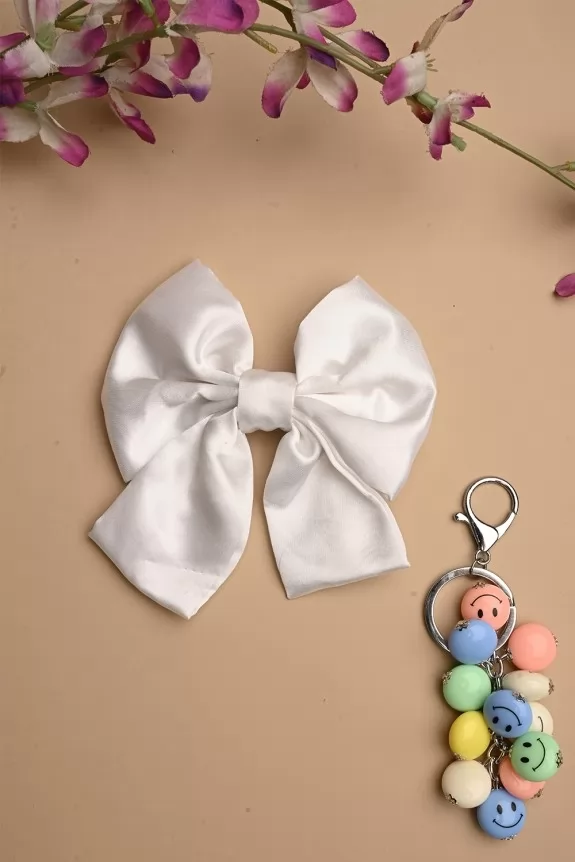 Set of 2 - Bow hairclip with keychain