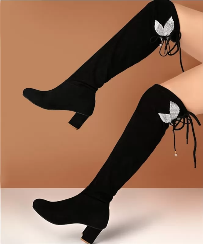Butterfly over the knee boot