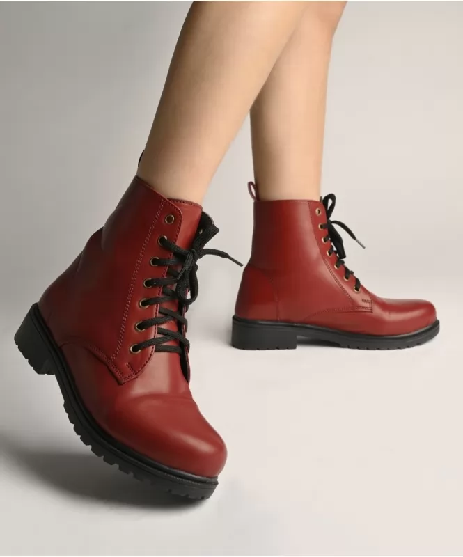 Rustic Red Combat boots