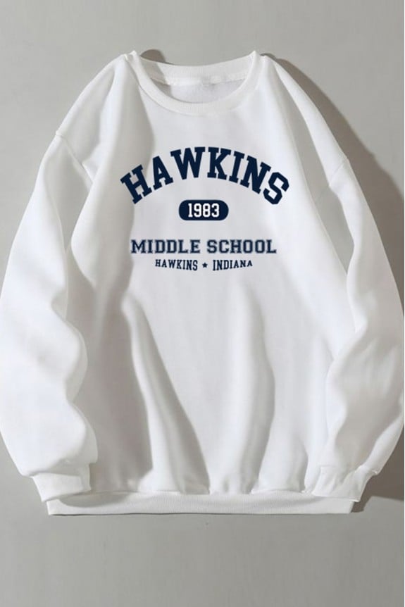 Hawkins White Oversized Sweatshirt