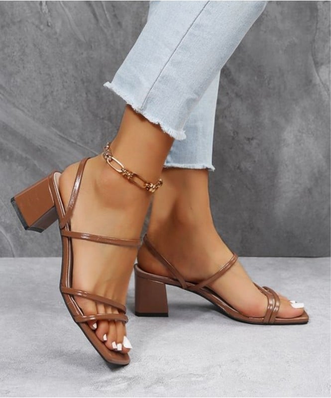 Basic brown strappy heels