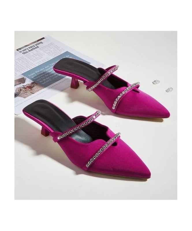 Hot pink rhinestone heel