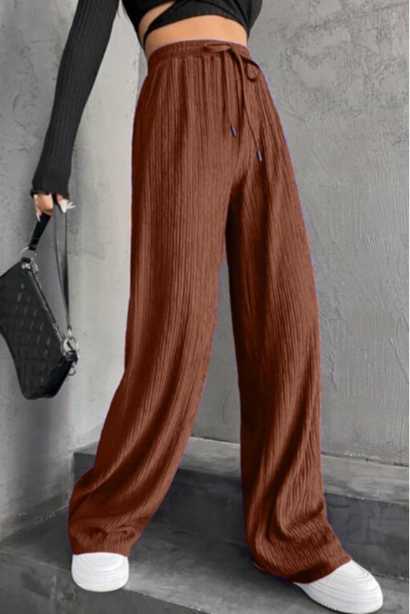 High Rise Ribbed Flared Pants