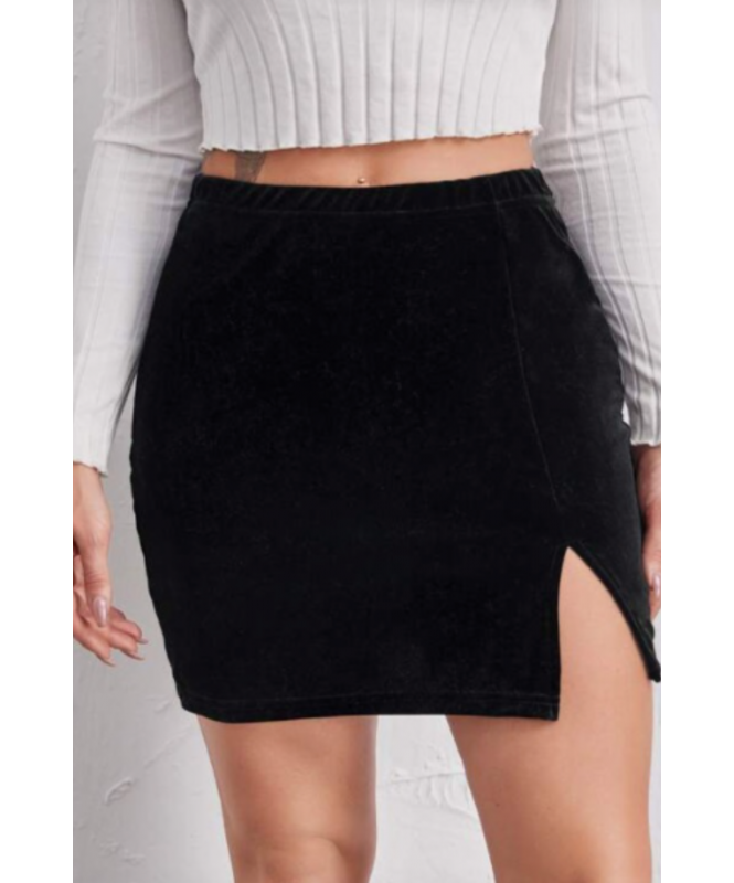 Velvet Slit Skirt