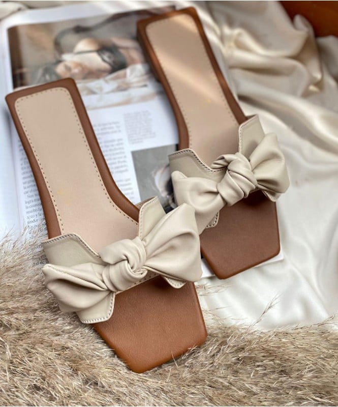 The bow knot brown flats 