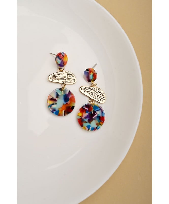 Colorful Shell Clay Earrings 