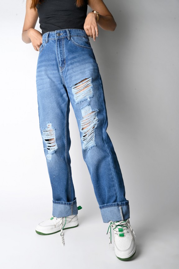 New wide leg denim jeans