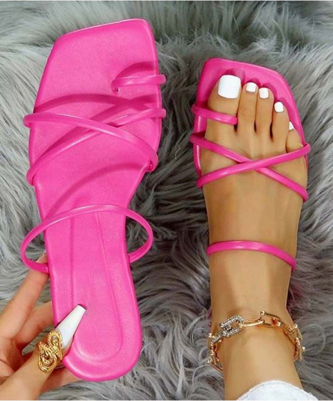 Hot pink strip flat