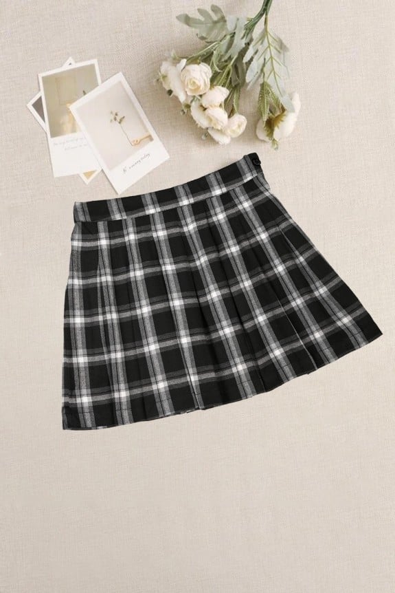 Black & White Checked Skirt