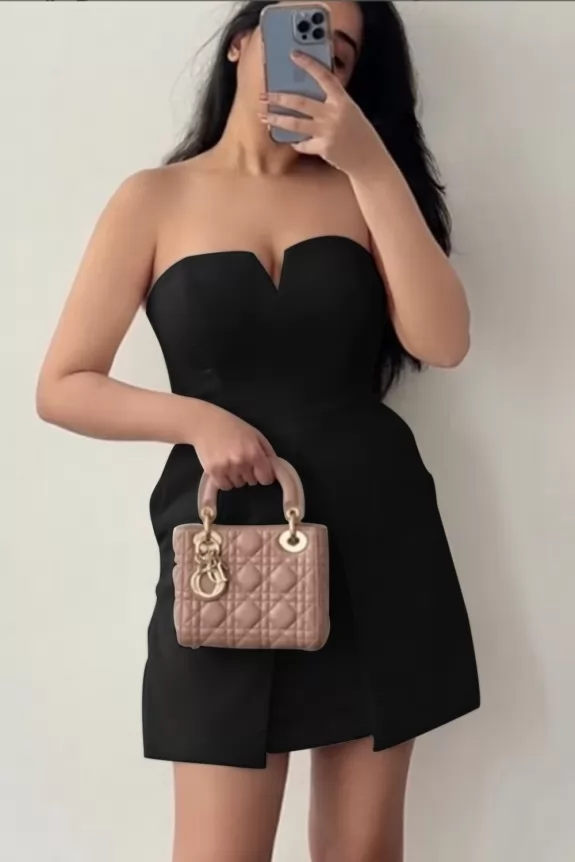 Black Off-Shoulder Mini Dress