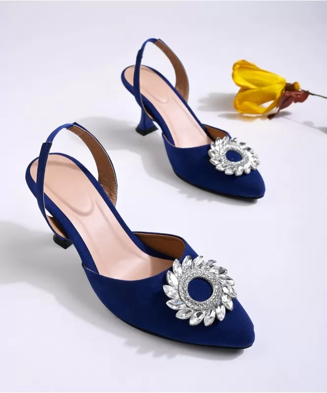 The ink blue rhinestone heels 