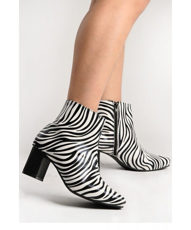 Zebra print ankle boots