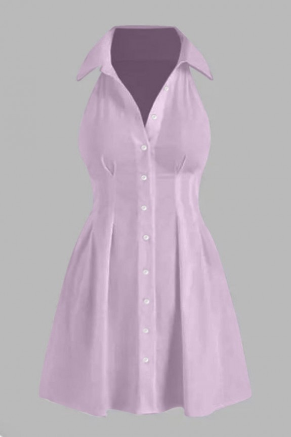 Lavender Collar Shirt Dress