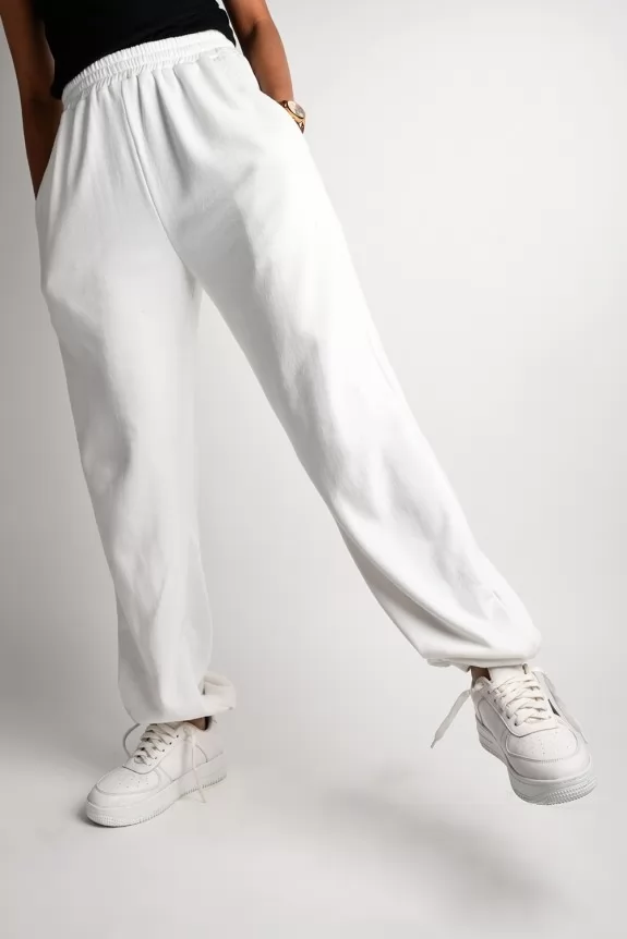 Women Offwhite  Blue Relaxed Striped Cotton Joggers